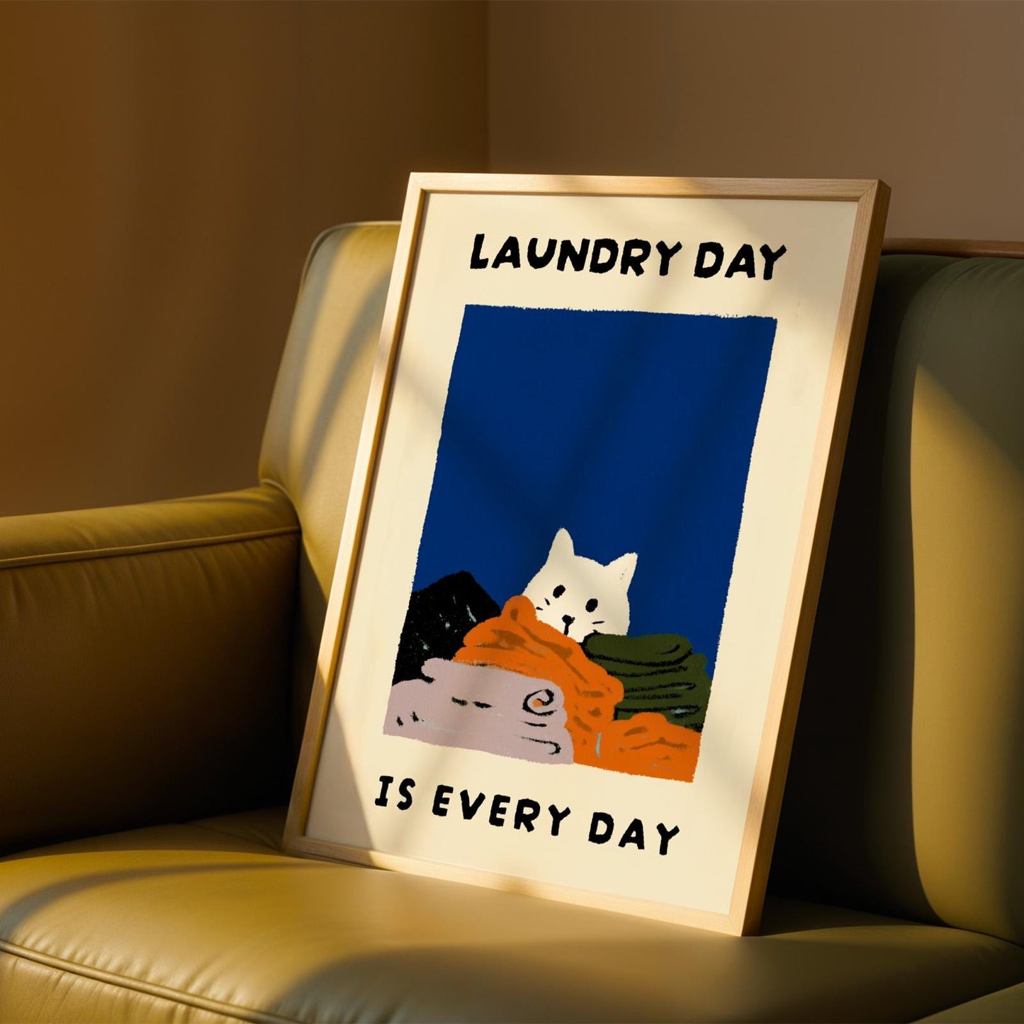 Laundry Room Cat Print - "Laundry Day is Every Day"