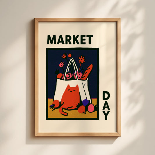Market Day Cat Print