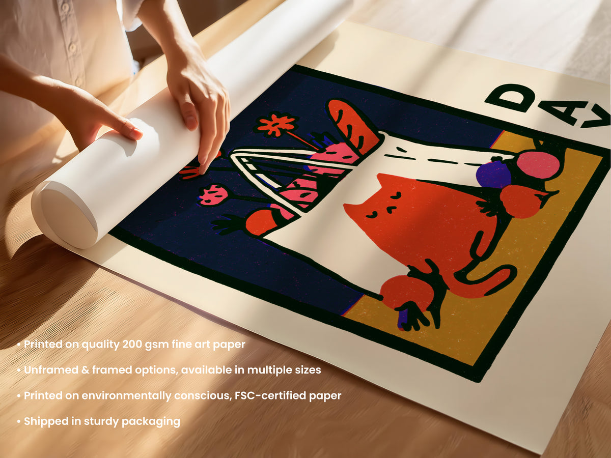 Market Day Cat Print