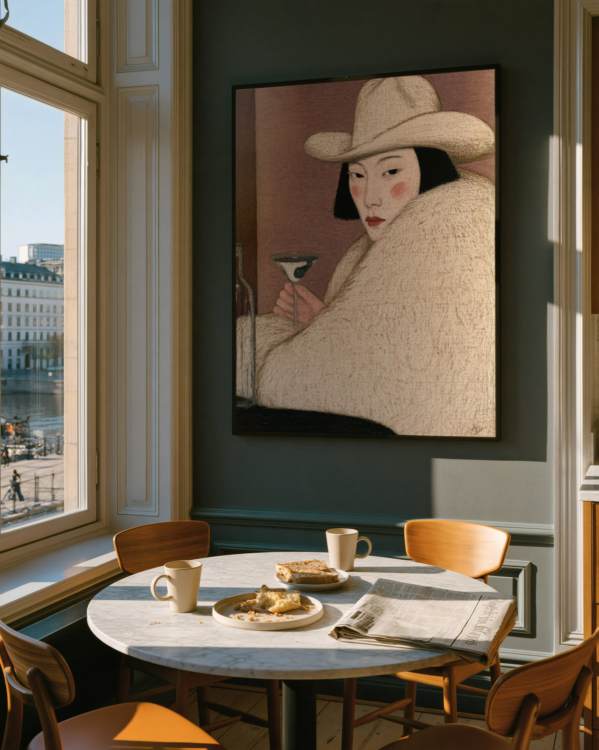 Martini Woman Fashion Print 002 Golden breakfast nook.jpg