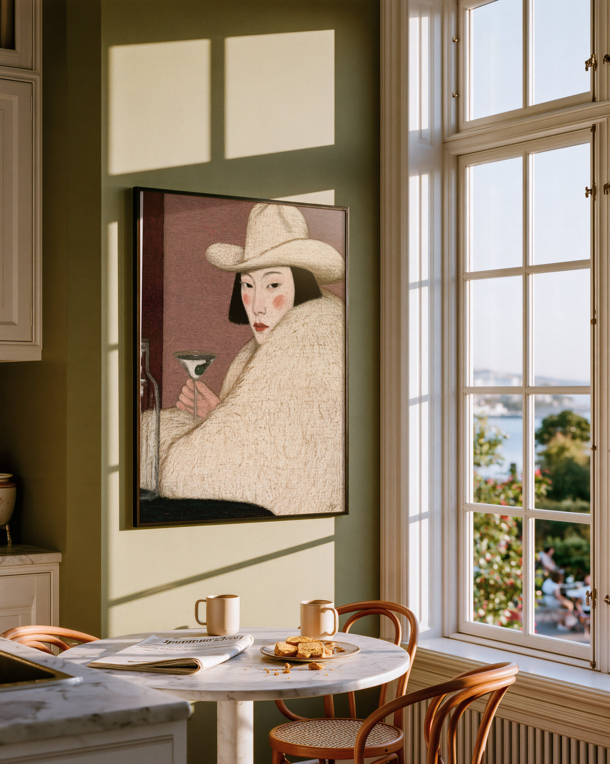 Martini Woman Fashion Print 004 Golden kitchen breakfast nook.jpg