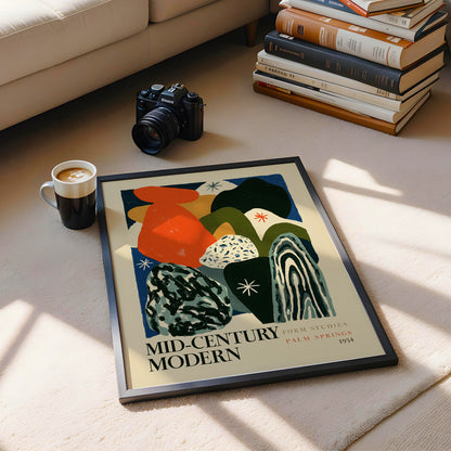 Mid-Century Modern Form Studies Print — Cobalt