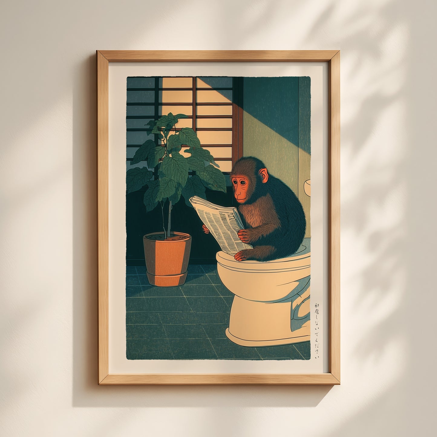Japanese Monkey Bathroom Print