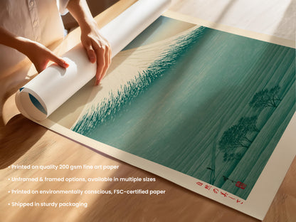 Mount Fuji Teal Print