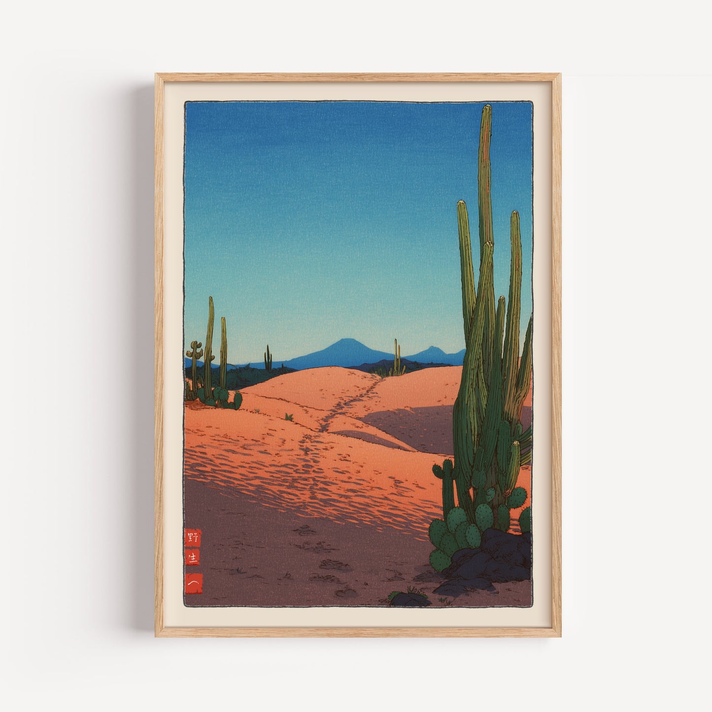 Japanese Desert Cactus Print