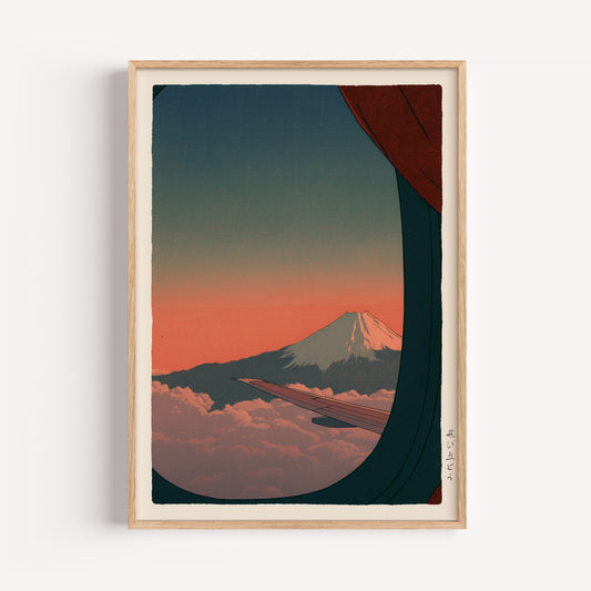 Mount Fuji Airplane View Print