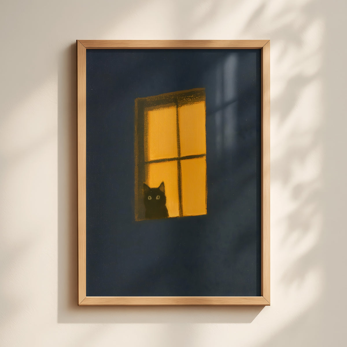 Navy Window Cat Print Framed-1-portrait-MASTER.jpg