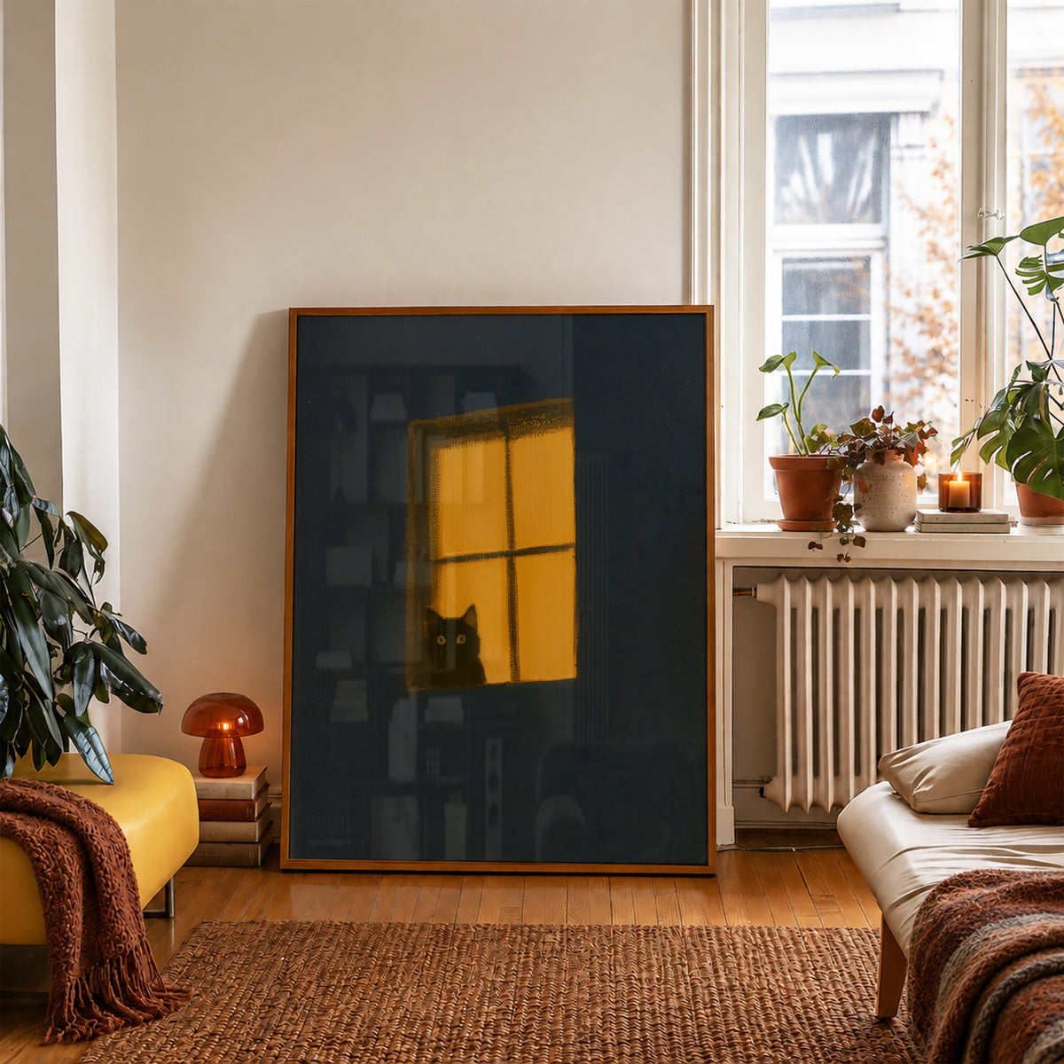 Navy Window Cat Print Living Room 4 (autumnal).jpg