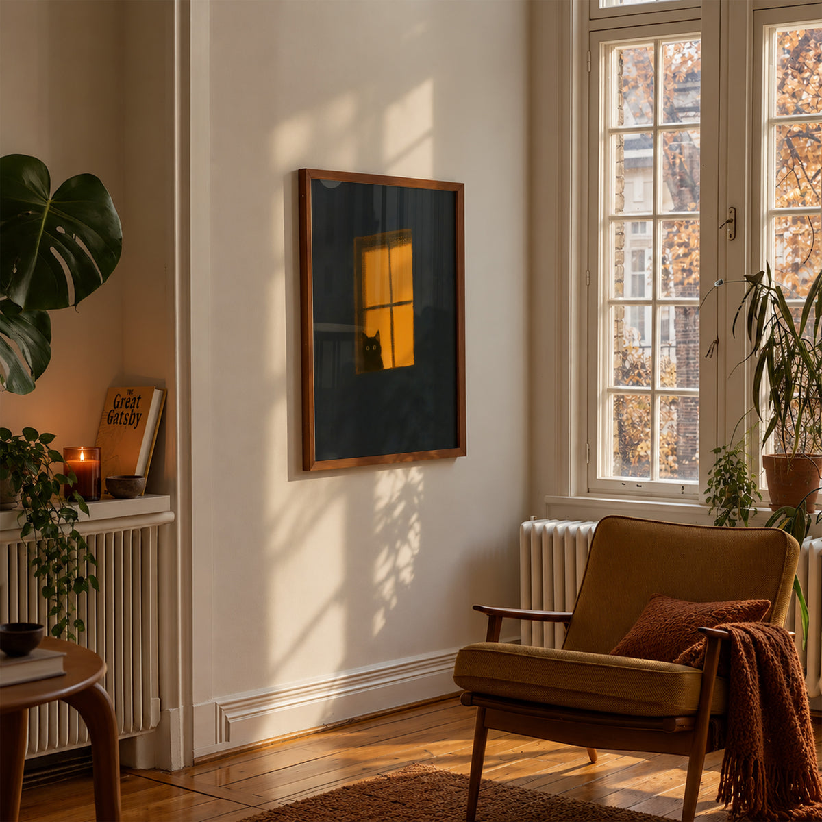 Navy Window Cat Print Living Room 7 (autumnal).jpg
