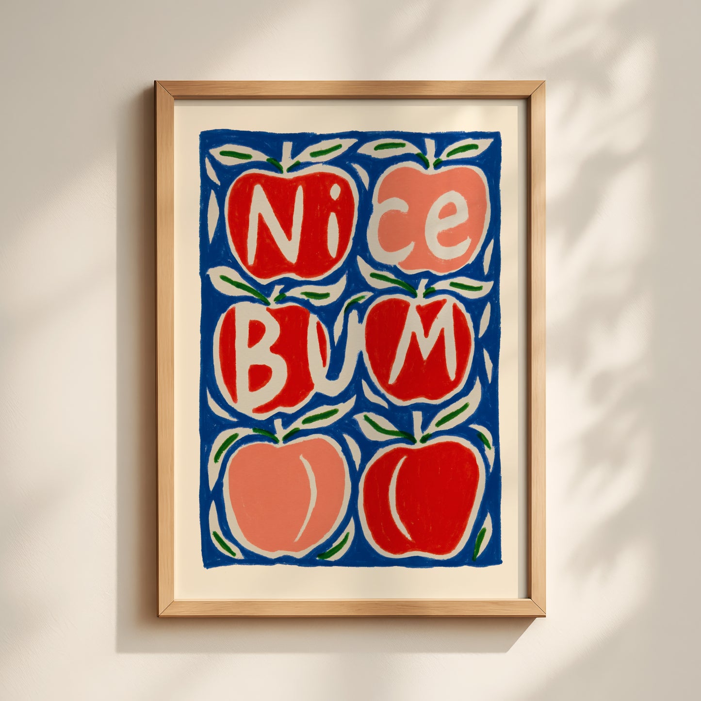 Nice Bum Apple Pattern Print