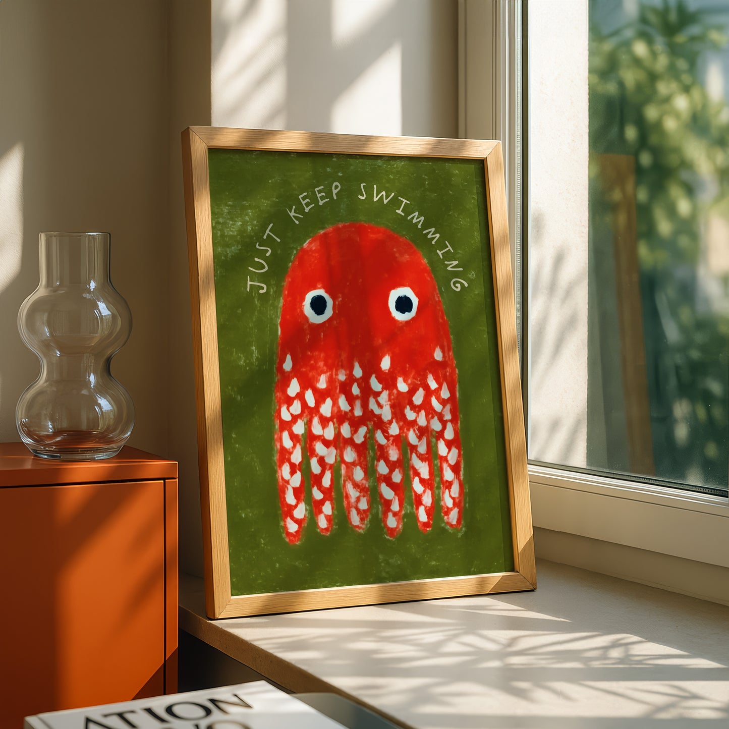 Just Keep Swimming Octopus Print