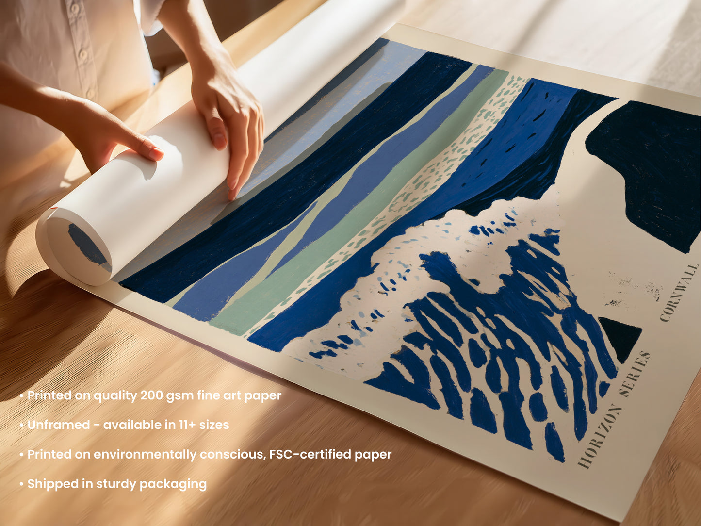 Ocean Studies Wave Print — Cornwall, Bold