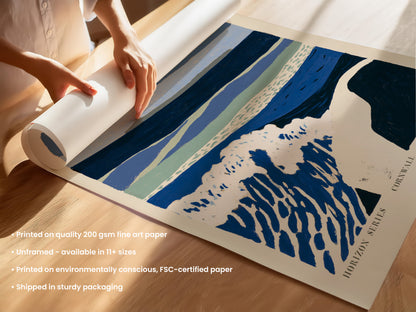 Ocean Studies Wave Print — Cornwall, Bold