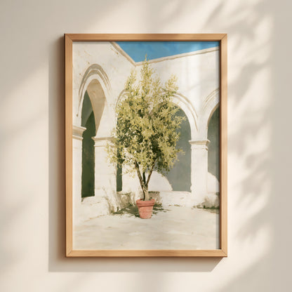 Olive Tree Courtyard Print