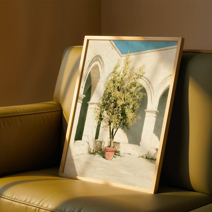 Olive Tree Courtyard Print