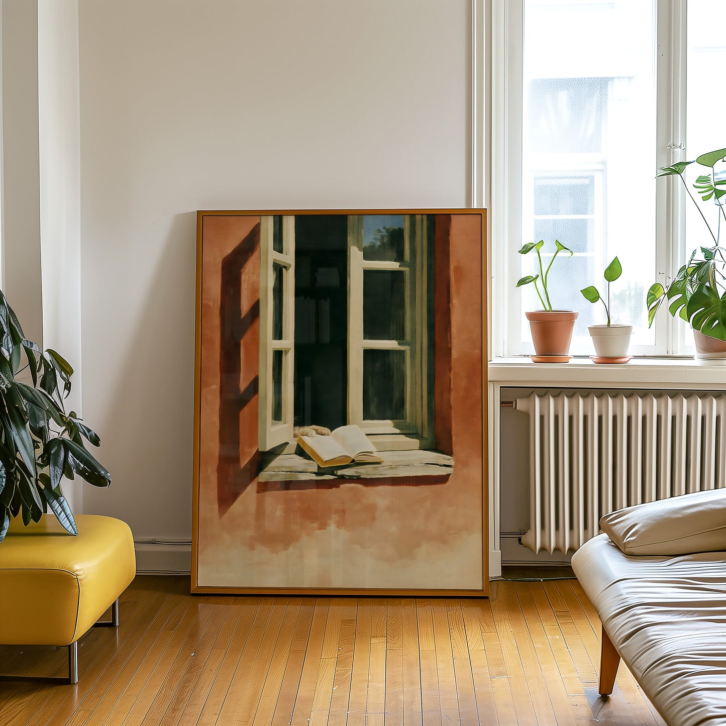 Open Book In Window Print
