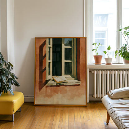Open Book In Window Print
