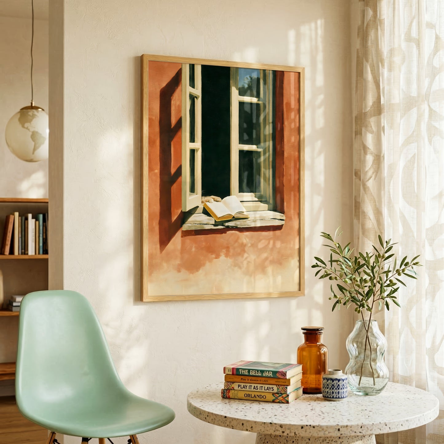 Open Book In Window Print