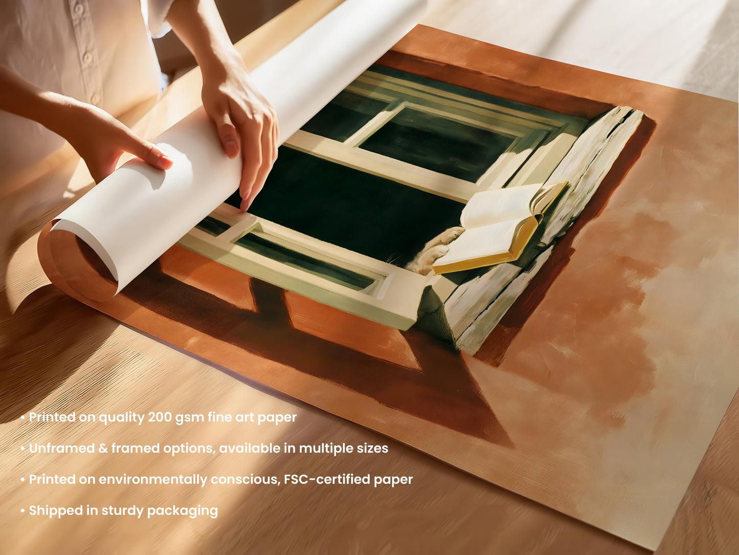 Open Book In Window Print