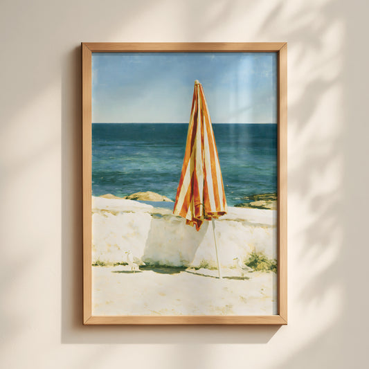 Orange Beach Umbrella Print