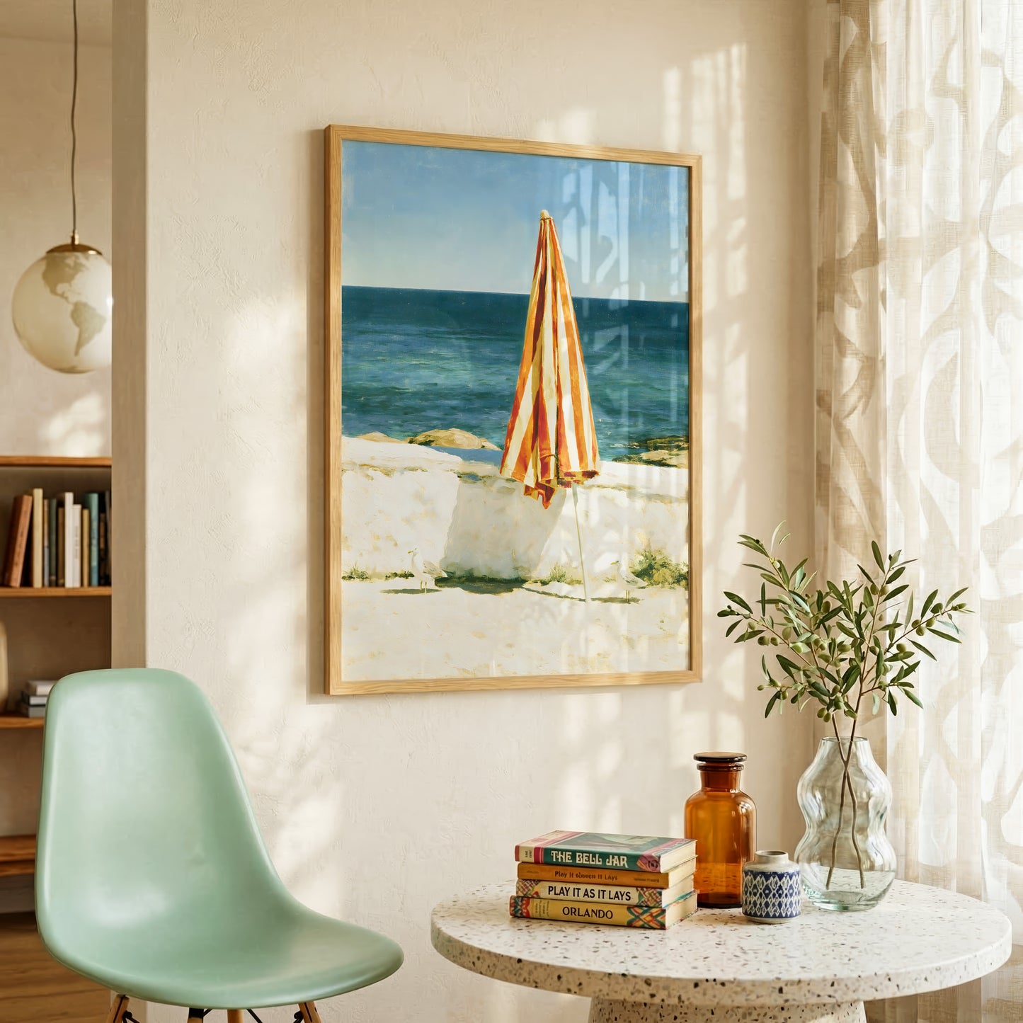 Orange Beach Umbrella Print