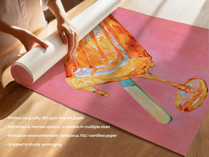 Orange Ice Lolly Print