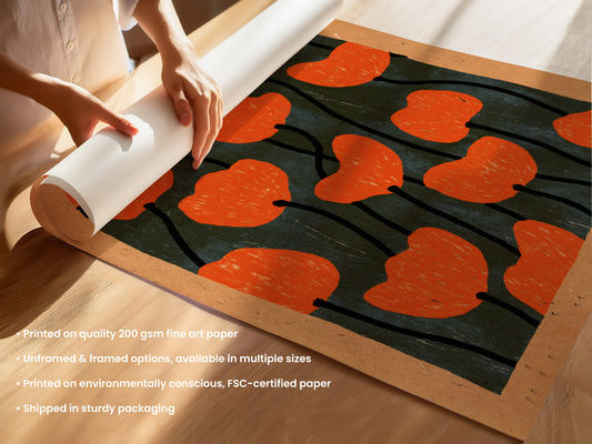 Orange Poppy Field Print