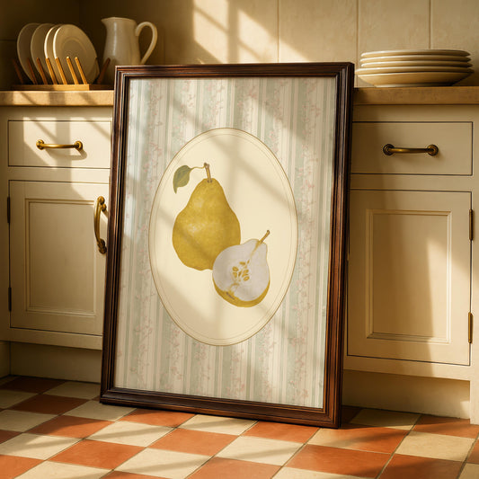 Vintage Pear Fruit Print