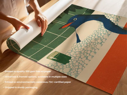 Penguin Bathroom Print