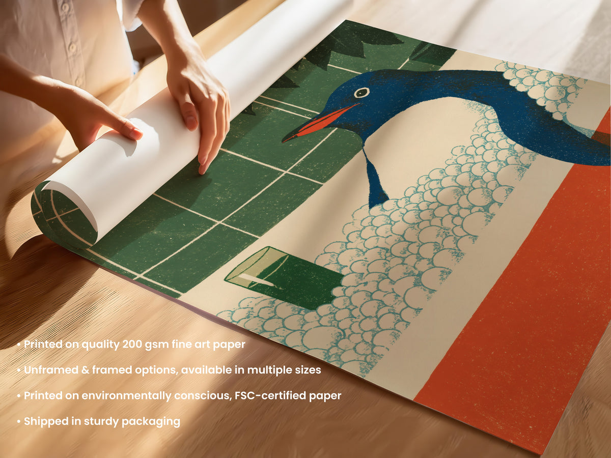 Penguin Bathroom Print 05 Unframed (UF & F).jpg
