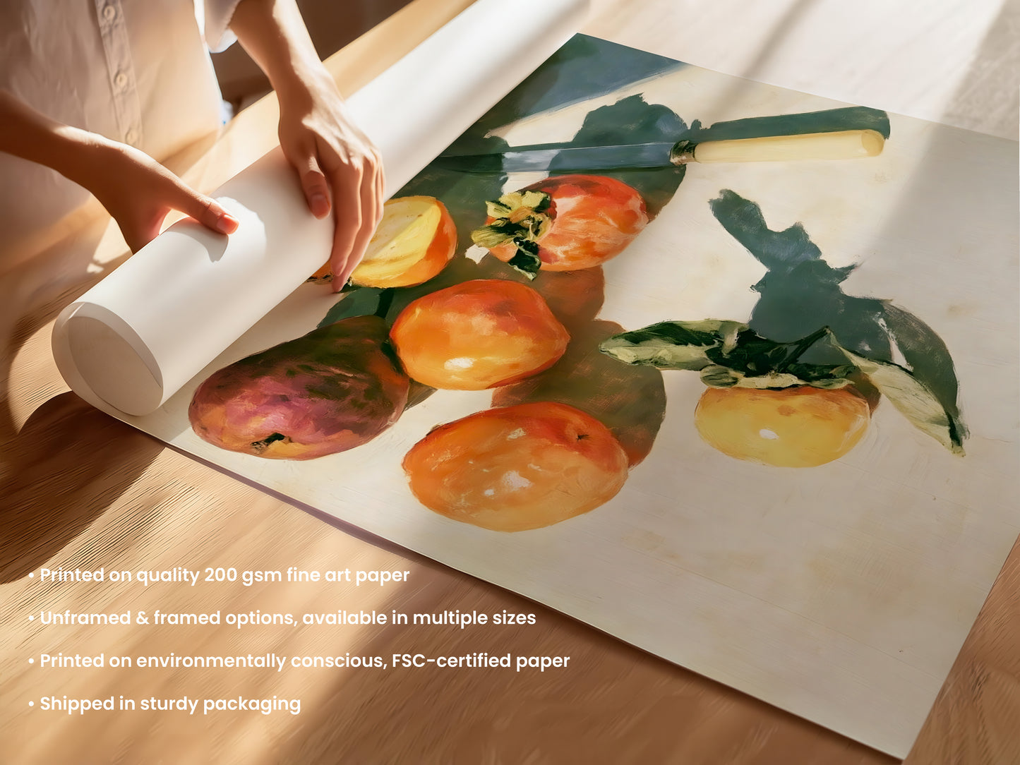 Persimmon Still Life Print