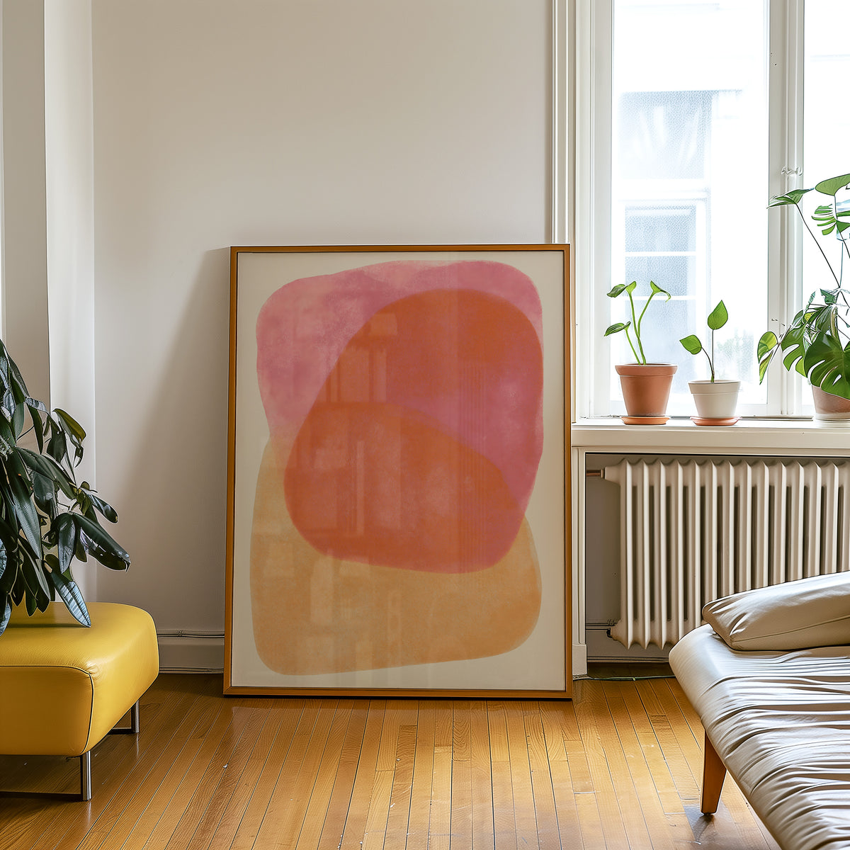 Pink Orange Abstract Print
