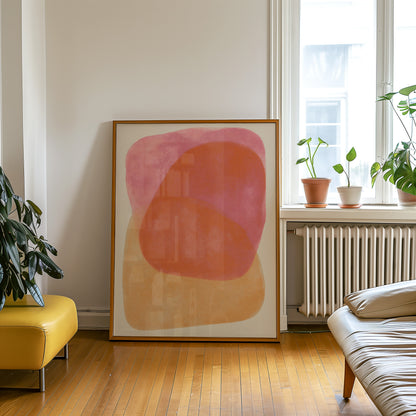 Pink Orange Abstract Print