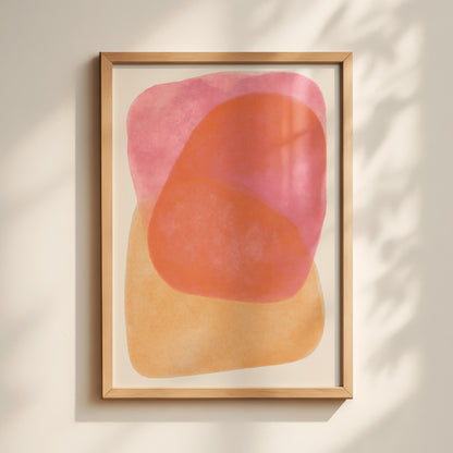 Pink Orange Abstract Print