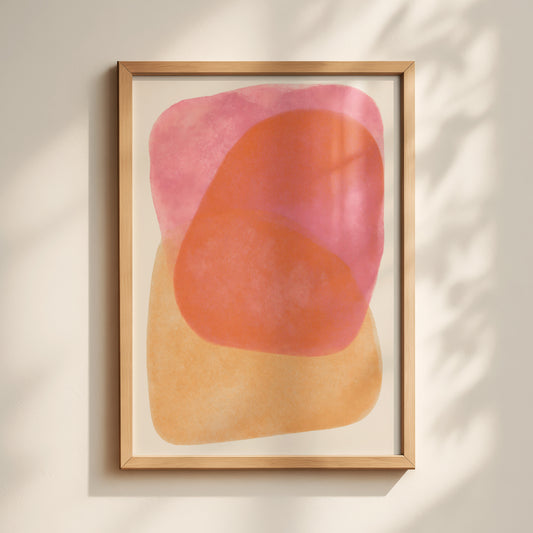 Pink Orange Abstract Print