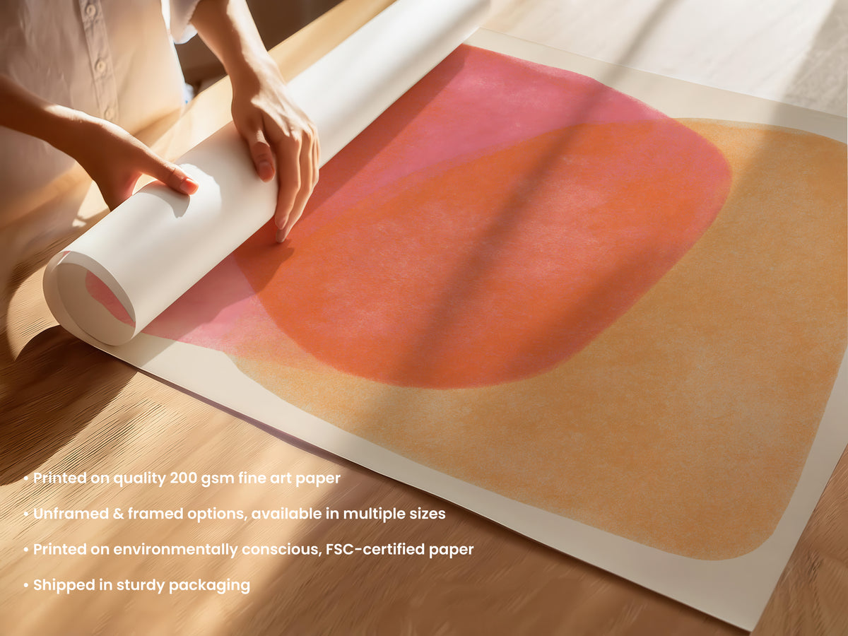 Pink Orange Abstract Print