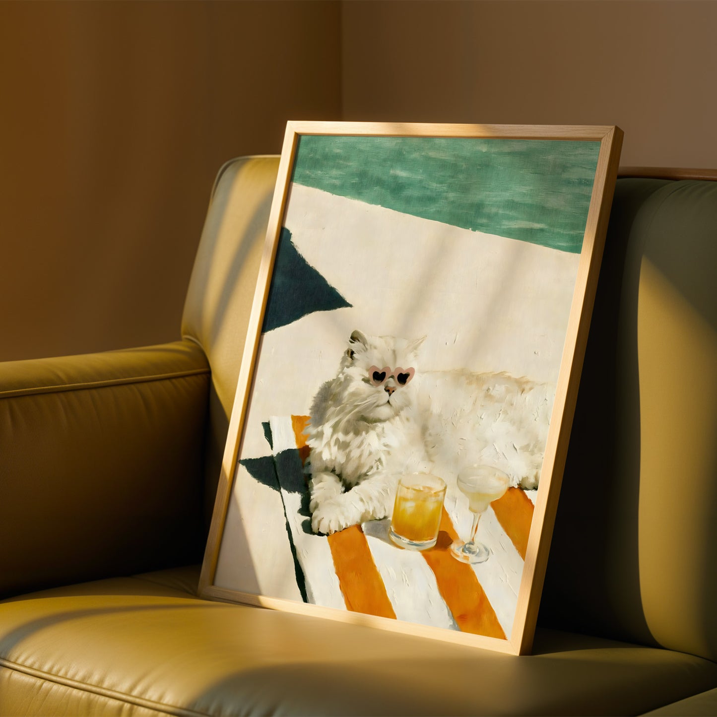 Poolside Cat Cocktails Print