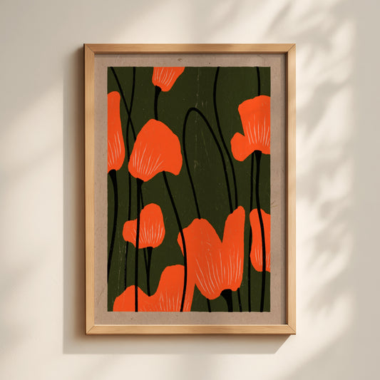 Poppies Reaching Up Print