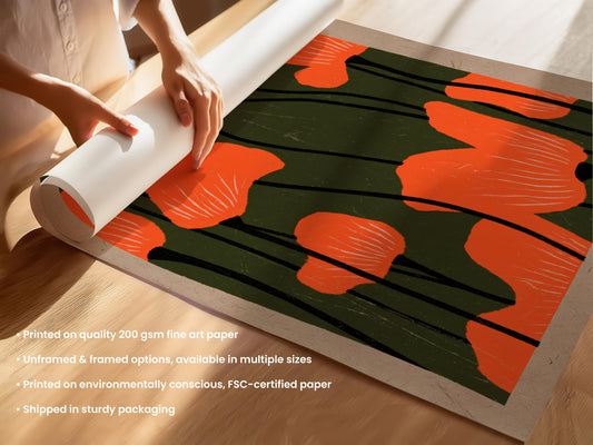 Poppies Reaching Up Print