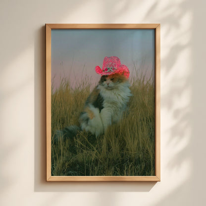 Prairie Cowgirl Cat Print