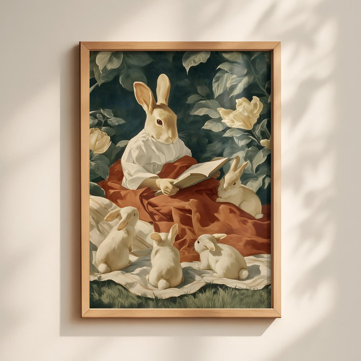 Rabbit Family Reading Print