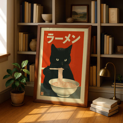 Ramen Cat Print