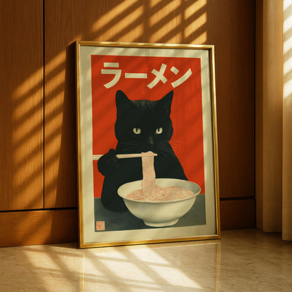 Ramen Cat Print