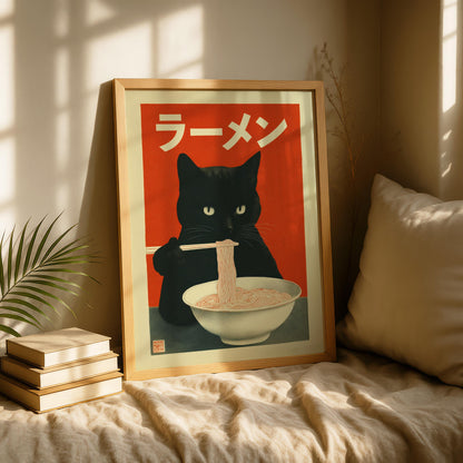 Ramen Cat Print