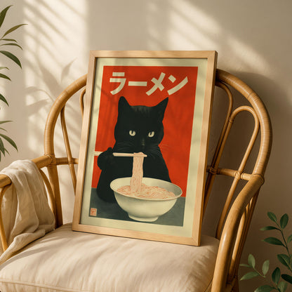 Ramen Cat Print