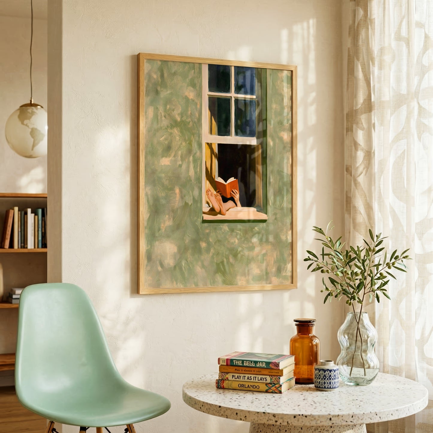Reading In The Window Print