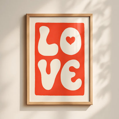 Red LOVE Print