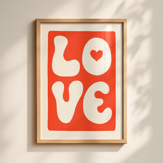 Red LOVE Print