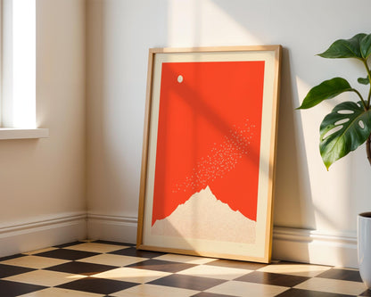 Red Mountain Birds Print