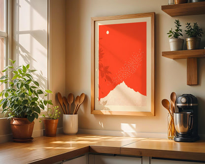 Red Mountain Birds Print